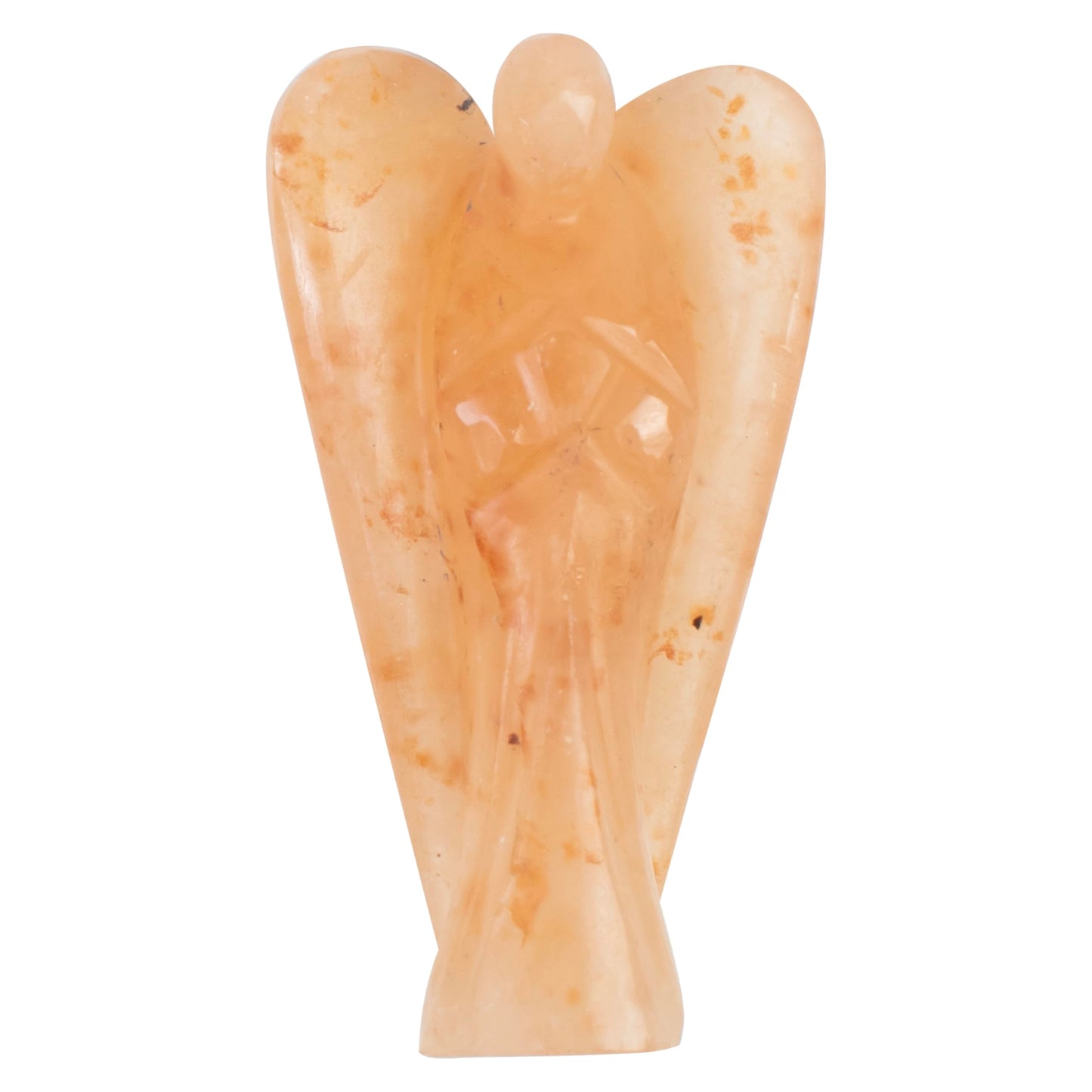 "Red Aventurine Gemstone Guardian Angel Healing Crystal, Hand Carved Pocket Angel Figurine Handmade Mini Statue for Love, Peace & Healing, Crystals for Positive Energy, Natural Gemstone Figurine"