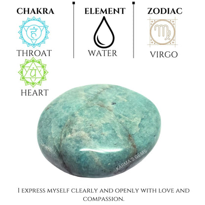 Karma Gems Amazonite Tumbled Stones Natural Crystal Kit for Reiki Healing Crystal Polished, Tumble Stones, Chakra Balancing, Reiki Gift, Home Decor (15-25 MM)