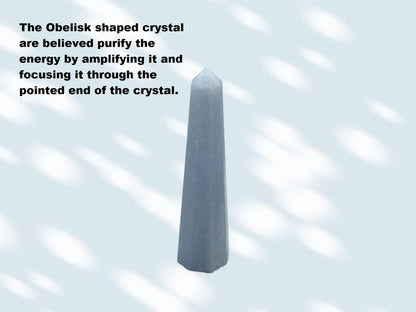 Blue Calcite 3 Inch Gemstones Obelisk Tower Jumbo Facet Aura Rock Crystal Natural Polished Earth Wand Spirit
