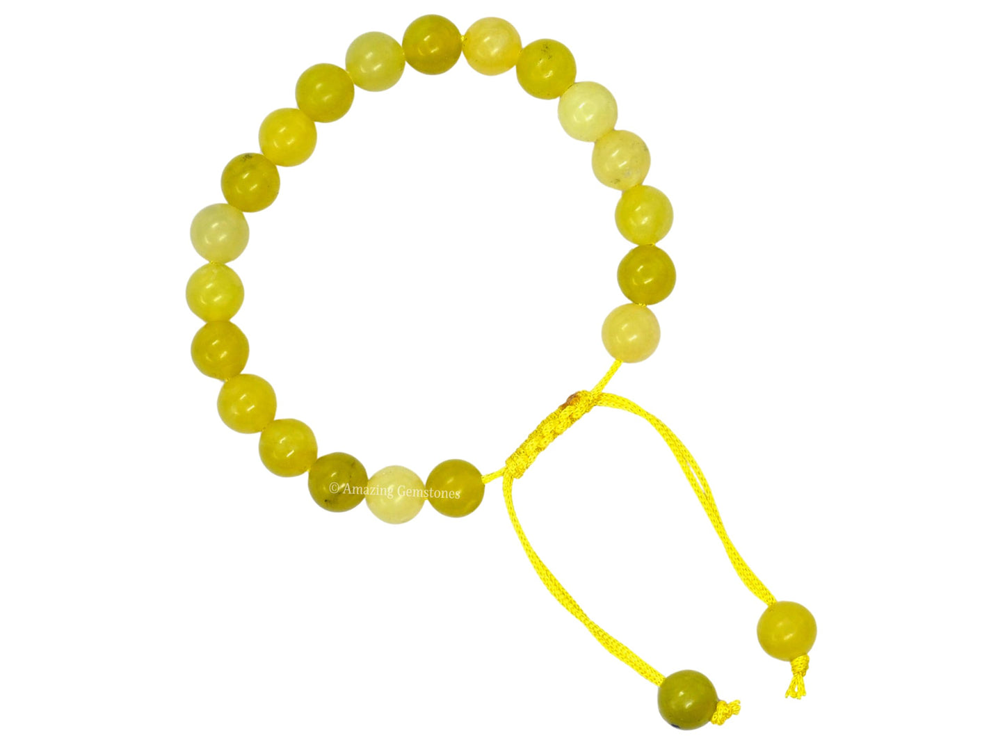Amazing Gemstone Lemon Jade Bracelet for Women Men's Gifts - Protection Healing Crystal Bracelet - 8mm Gemstones Beaded Adjustable Bracelet Pulseras Para Hombres Mujer Stocking Stuffers