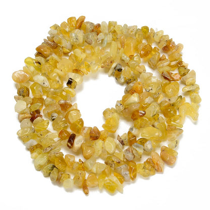 jodaying 7-8mm Natural Yellow Opal Gemstone Chips Healing Gravel Bracelets Necklace Kit Irregular Tumble Stone Beads DIY Crafts Design Jewelry Making 32"