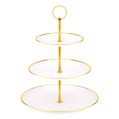 PinCute Cupcake Stand Holder - 3 Tier Cup Cake Dessert Tower, Plastic Tiered Serving Tray&Metal Rod for Birthday Party, Baby Shower and More