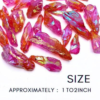 Crystals, Rocks, Jade, Crystals and Healing Stones, Witchcraft Supplies, Healing Crystals, Stones, Healing Stones, Rock Collection, Agate, Raw Stones (Rose - Tangerine Aura Quartz, 2 Pcs)