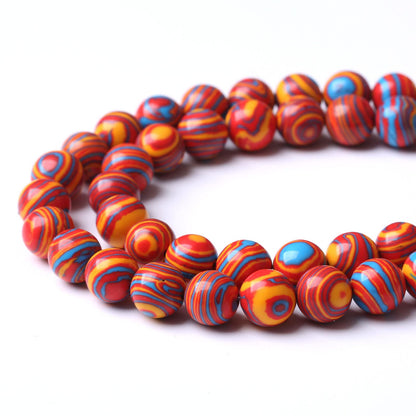 45PCS 8MM Beads Red Malachite Beads Round Loose Beads Natural Gem Beads for Jewelry Making 15"