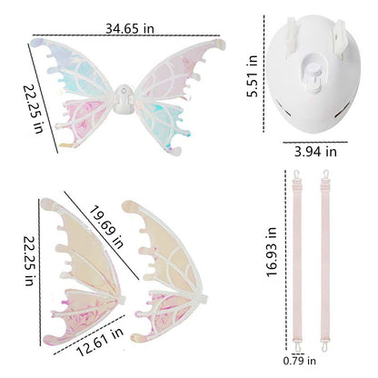 Johehe Fairy Glowing Wings for Girls,Sparkling Wings with LED Lights,Electric Butterfly-Wings for Women,Perfect Fairy Costume and Party Decoration