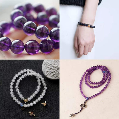 Clearain Natural Gemstones Bracelet 8mm Chakra Round Beads Energy Power Crystal Reiki Healing Elastic Stretch 7 Inch for Women Men Unisex(Sodalite)