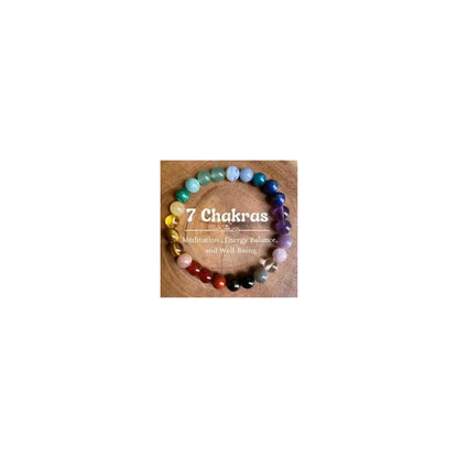 EQUBIO Natural Gemstone Chakra Bracelet Handmade Elastic Stretch Crystal Beaded Bracelet 7 Chakra Stones for Balance Yoga Meditation Spiritual Jewelry Gift for Women Men Birthday Christmas
