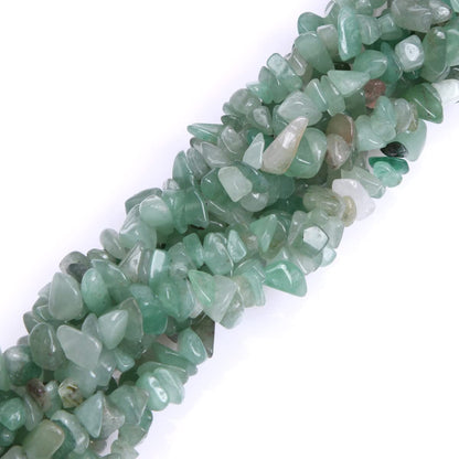 HAAMIIQII 5-8mm Natural Green Aventurine Chips Beads Irregular Chip Stones Loose Gemstone Energy Healing Beads for Jewelry Making Strand 30 Inch