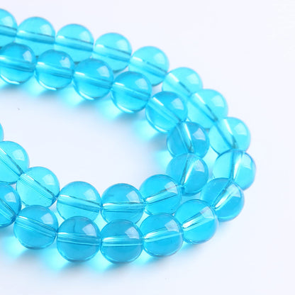 6MM 63PCS Light Blue Glass Spacer Loose Beads for Jewelry Making DIY Bracelet Necklace