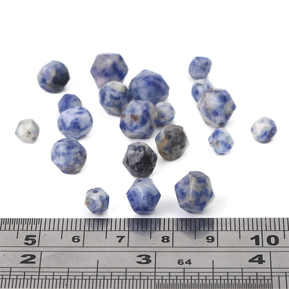 BEADIA Faceted Natural Blue Sodalite Stone Round Beads 6mm 36cm/Strand for Jewelry Making