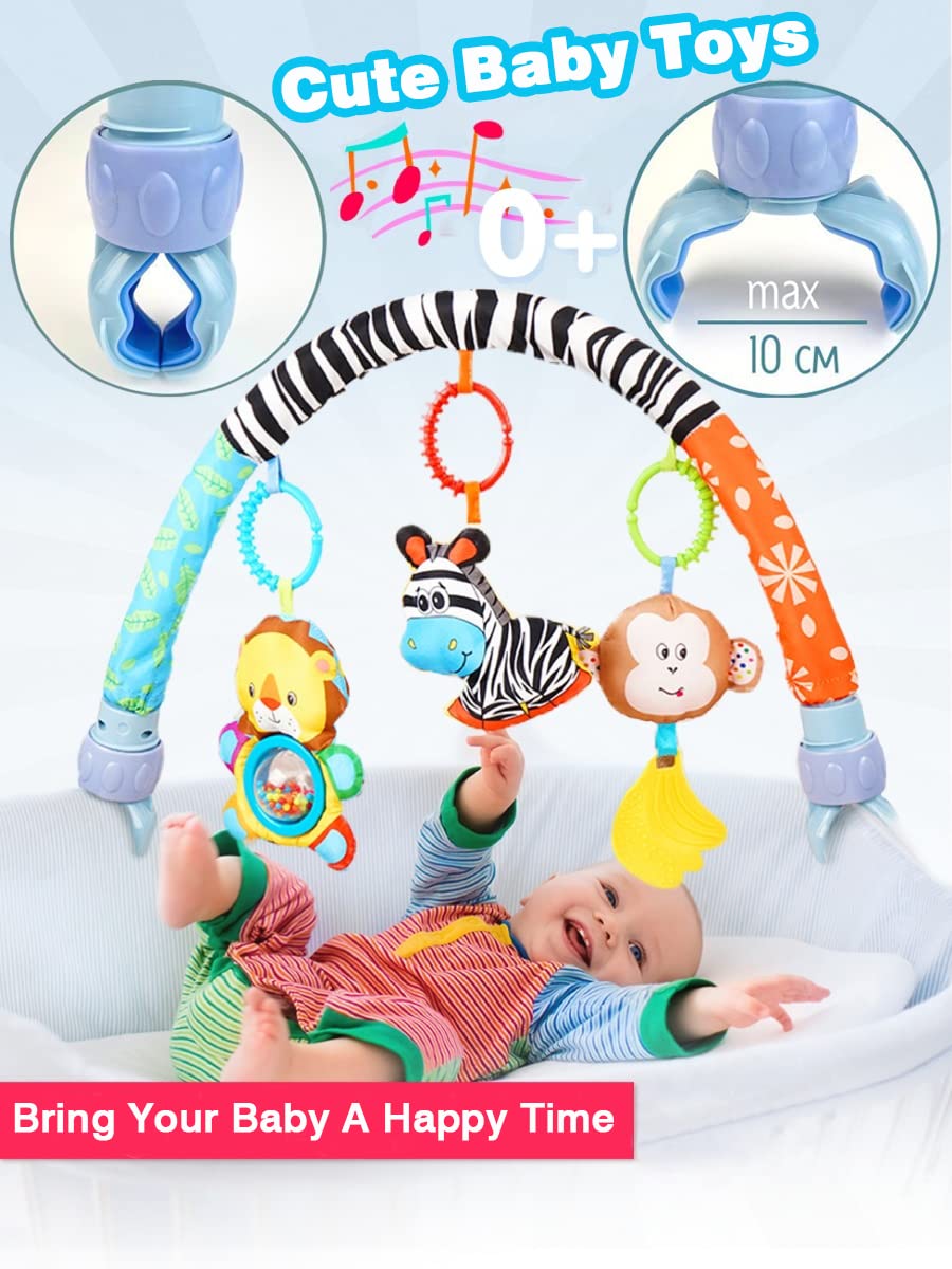 Pau1Hami1ton Baby Stroller Arch Toys, Car Seat Toys,Bouncer Toy Bar/Mobile for Bassinet,Adjustable Baby Hanging Toys Fit for Crib Bed,Stroller,Car Seat Gifts.S-19(Zebra)