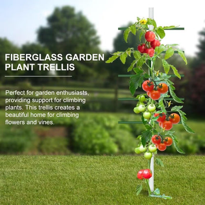 Agfabric 6ft Garden Trellis 2pack for Climbing Plants Outdoor, U Tower Trellis with 9 Cross-bar (Each 2ft), Fiberglass Rust-Free Plant Support Trellis for Vegetable Plants, U Cross-Section