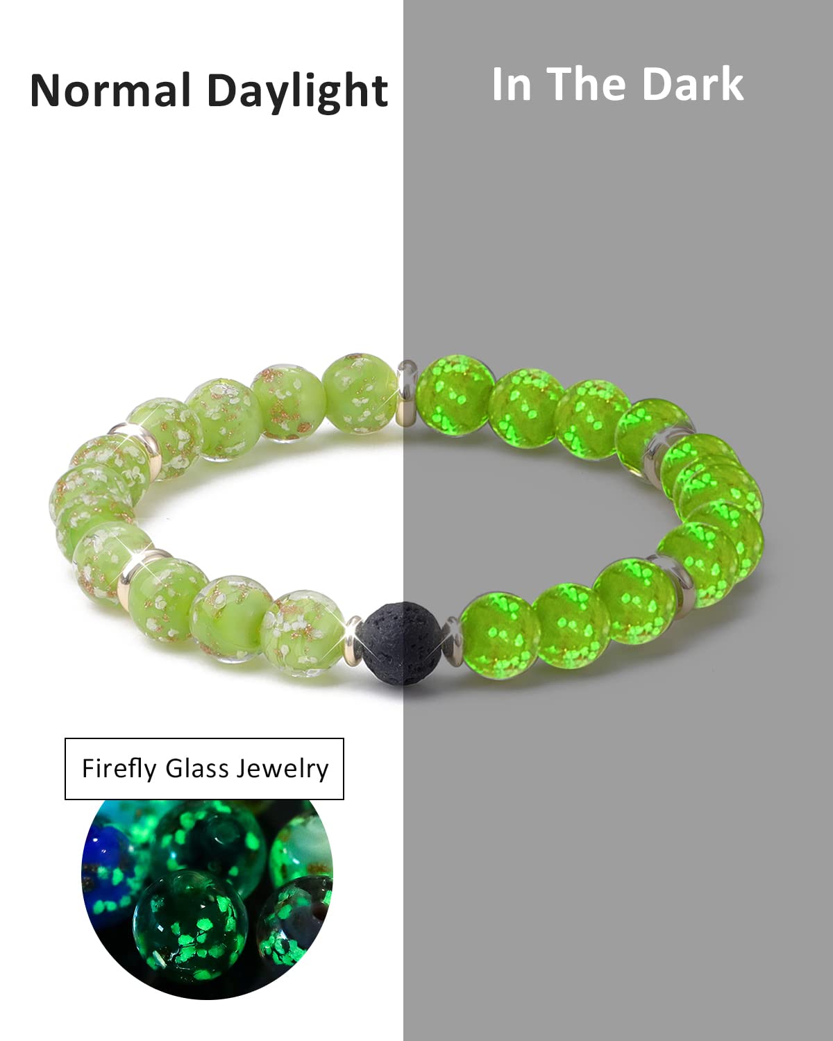 Dayka Stress Relief Spiritual Anxiety Meditation Relaxation Mindfulness Chakra Healing Crystals Essential Oil Glow Bracelets Gifts for Teen Girls Women (8mm, Red lava bracelet)