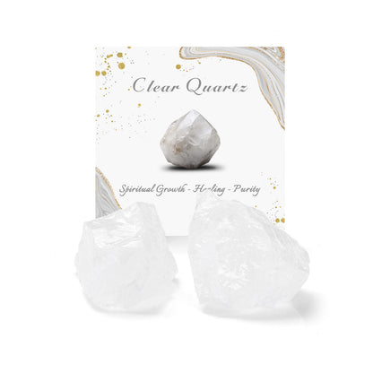 GolbalJew Clear Quartz Natural Raw Crystals 2PCS Healing Crystal Stones 1.2-2.0” Reiki Healing Stone for Meditation Chakra Balance Home Decor