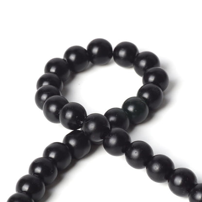 100Pcs Natural Stone 8mm Glass Black Matte Beads Round Loose Gemstone Energy Healing Beads Hole Size 1mm DIY Smooth Beads Jewelry Making