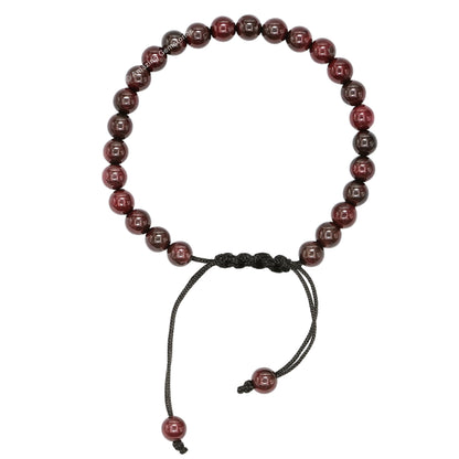 Amazing Gemstone Garnet Bracelet, Gifts For Men & Women - Protection Healing Crystal Bracelet - 6mm Gemstone Beaded Adjustable Bracelet, Pulseras Para Hombres Mujer Stocking Stuffers