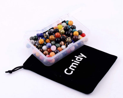 Natural Stone Beads 100pcs Round Genuine Real Stone Beading Loose Gemstones Hole Size 1mm DIY Smooth Bead for Bracelet Necklace Earrings Jewelry Making (Natural Stone Beads Multicolor, 10mm)