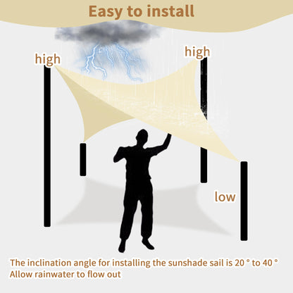 KALINCO Sun Shade Sail, Waterproof Shade Sail, 10'x10' x10' Triangle Sunscreen Awning Canopy, 95% UV Blocking Sun Shade Canopy with Free Rope for Outdoor Garden Patio Party Playground
