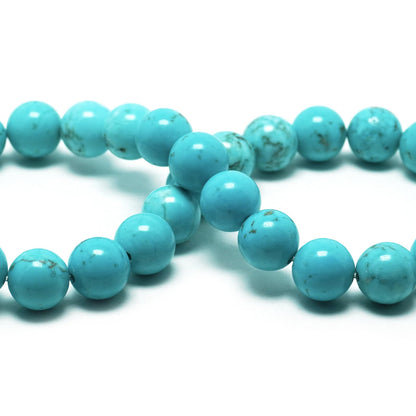 DIQIO Natural Blue Turquoise Beads for Jewelry Making - Stone Beads Gemstone Beads for Bracelets, 6mm Crystal Round Loose Beads(58-60pcs, 6mm, Blue Turquoise)