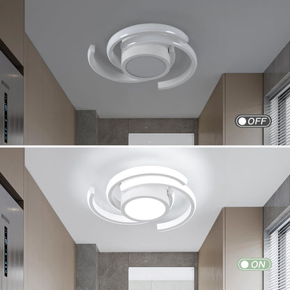 ADISUN LED Modern Ceiling Light,6000K Semi Flush Mount Ceiling Light Fixture,Unique White Ceiling Lights Fixtures for Living Room Bedroom Corridor Aisle Hallway Indoor Ceiling Lamp (D11 in*H3.9 in)