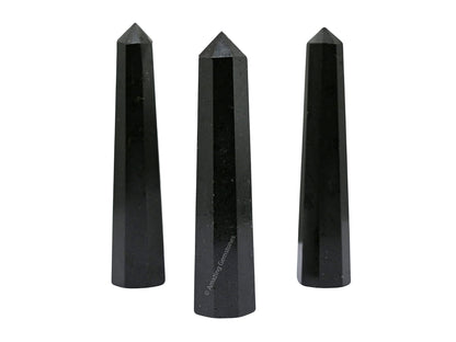 Amazing Gemstone Black Tourmaline Crystal Towers ~ Natural Healing Crystal Point Obelisk for Reiki Healing and Crystal Grid (3- Inch)