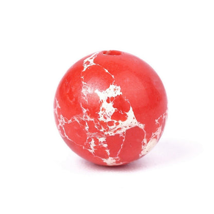100Pcs Natural Stone 8mm Red Imperial Jasper Round Loose Gemstone Energy Healing Beads Hole Size 1mm DIY Smooth Beads for Bracelet Necklace Earrings Jewelry Making