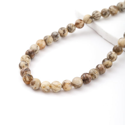 8mm 45pcs DIY Natural Feldspar Stone Beads Round Healing Crystal Gemstone Loose Beads for Jewelry Making Handmade Bracelet Necklace