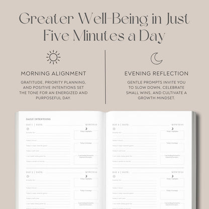 YOU – The Well-being Journal by Olive + Page – 6-Month Guided Self Care Journal with Gratitude Prompts, Daily Planner, Habit Tracker, and Reflection – Undated Wellness Journal – Linen Gold Foil Cover (Sand)