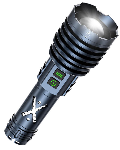 Amzyigou Super Bright Flashlight 2600,000LM High Lumens Rechargeable, USB C Charge/Discharge, 30H+ Runtime, 6 Modes, Zoomable Focus, Dual Buttons, Premium Gift for Home Camping Emergency (Casual)