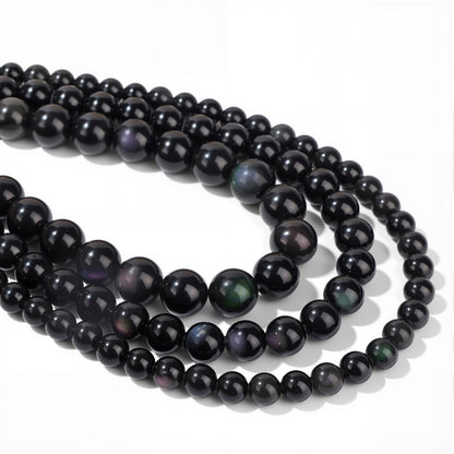 40pcs 10mm Natural Obsidian Gemstone Beads Healing Crystal Round Loose Stone Beads for Jewelry Making, Crystal Stone Beads for Bracelets Necklace Earrings Making