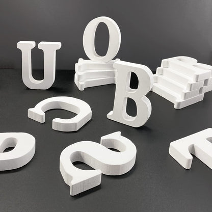 4 Inch Wood Letters, Unfinished Wooden Letters for Crafts, White Marquee Alphabet Letters for Wedding Birthday Party (Letter A)
