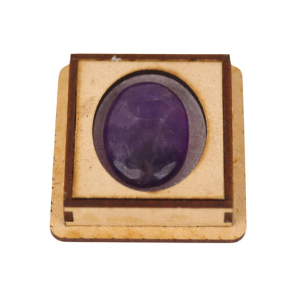 TRRYSTALS Natural Amethyst Zibu Coin | Spiritual Meditation Zibu Token | Gemstone Crystal Sacred Symbol Stone for Mindfulness Decor, Collectible Stone,Meditation Accessory