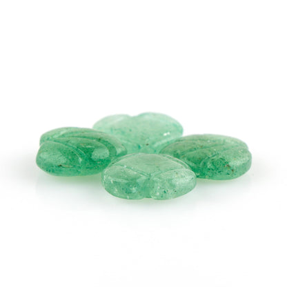 CRYSTALIS 4pcs Natural Green-Strawberry-Quartz, Carved Loose Gemstone, Wholesale Bulk Cabochons, Jewelry Making Supply, Chakra Healing Polished Stones, Wire Wrapping, DIY, Gem Collection