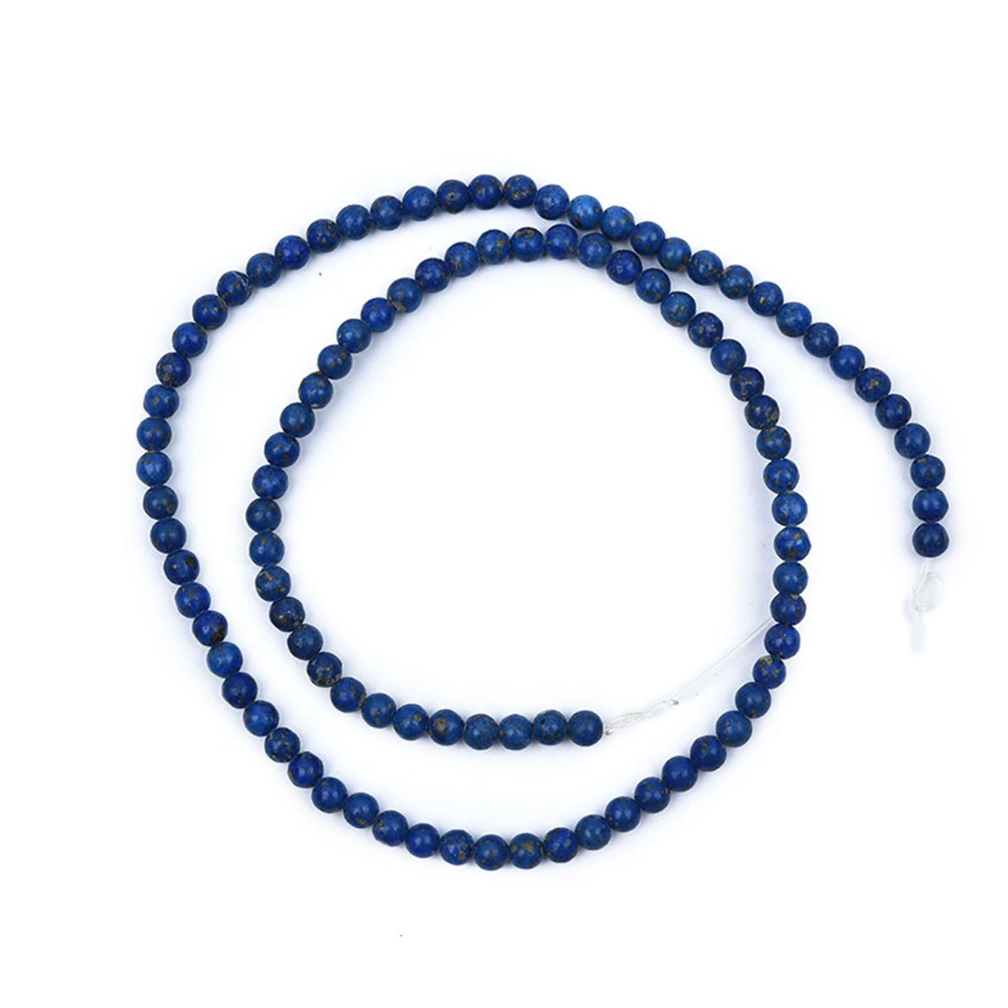HAAMIIQII 4mm Lapis Lazuli Round Stone Spacer Beads, Loose Gemstone Beads for Jewelry Making, DIY Bracelet, Necklace, Healing Crystal 15 Inch (100pcs)