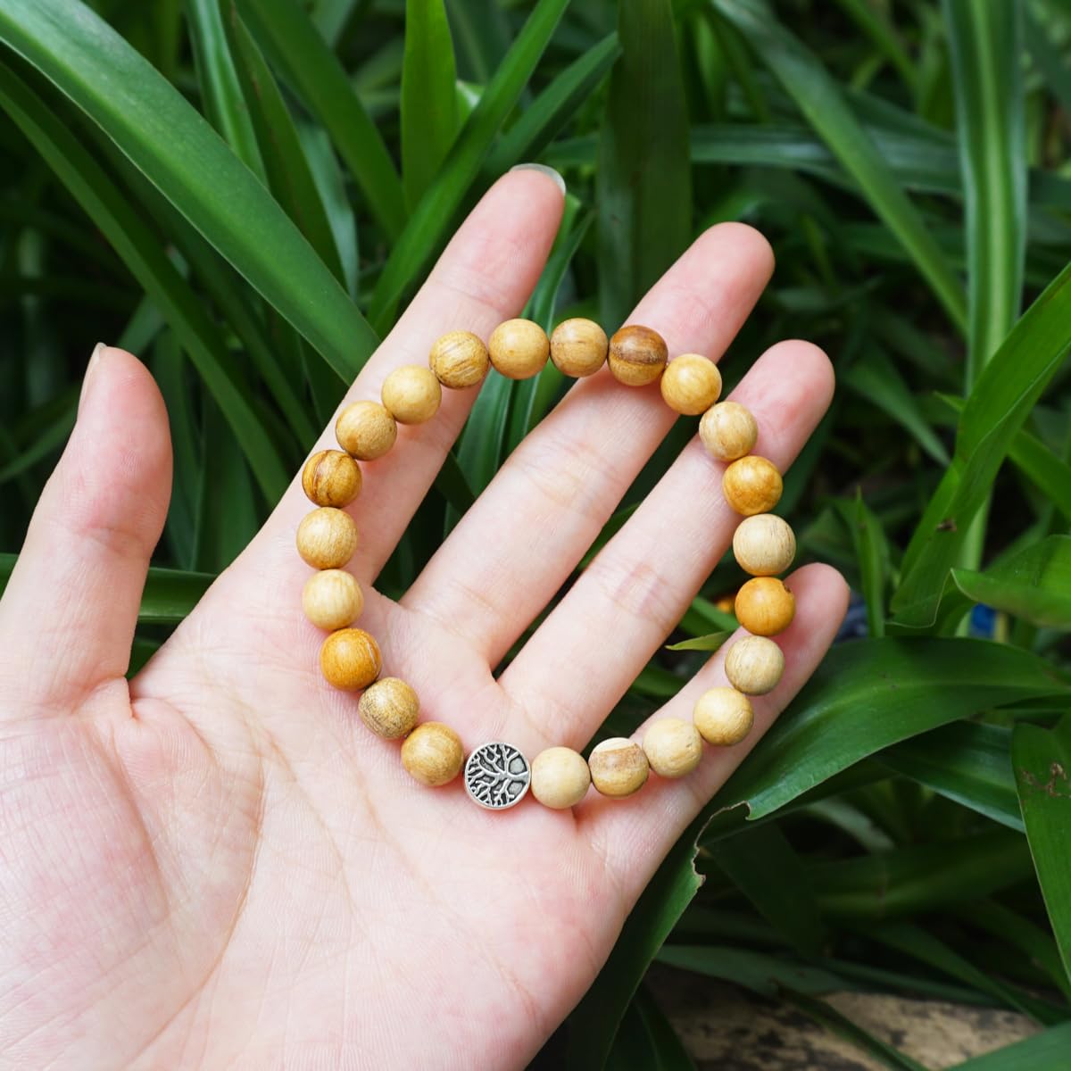 The Enchanting 8MM Palo Santo Bracelet with Sterling Silver Special Bracelets With Lasting Beautiful Fragrance