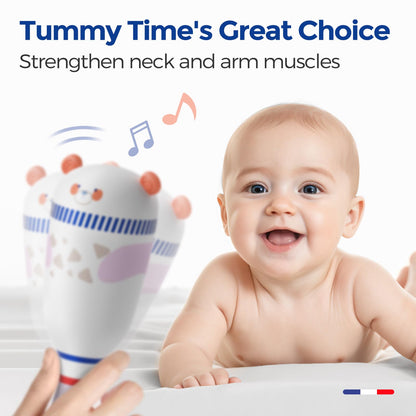 Evoceler Baby Toys, 2 Pac Bear Rattles & Shaker Toys with Teether, Sensory Toys for 0+M Babies, Soft Silicone BPA Free, Perfect Size for Grasp and Shake, Ideal Baby Boy Girl Toy Gift