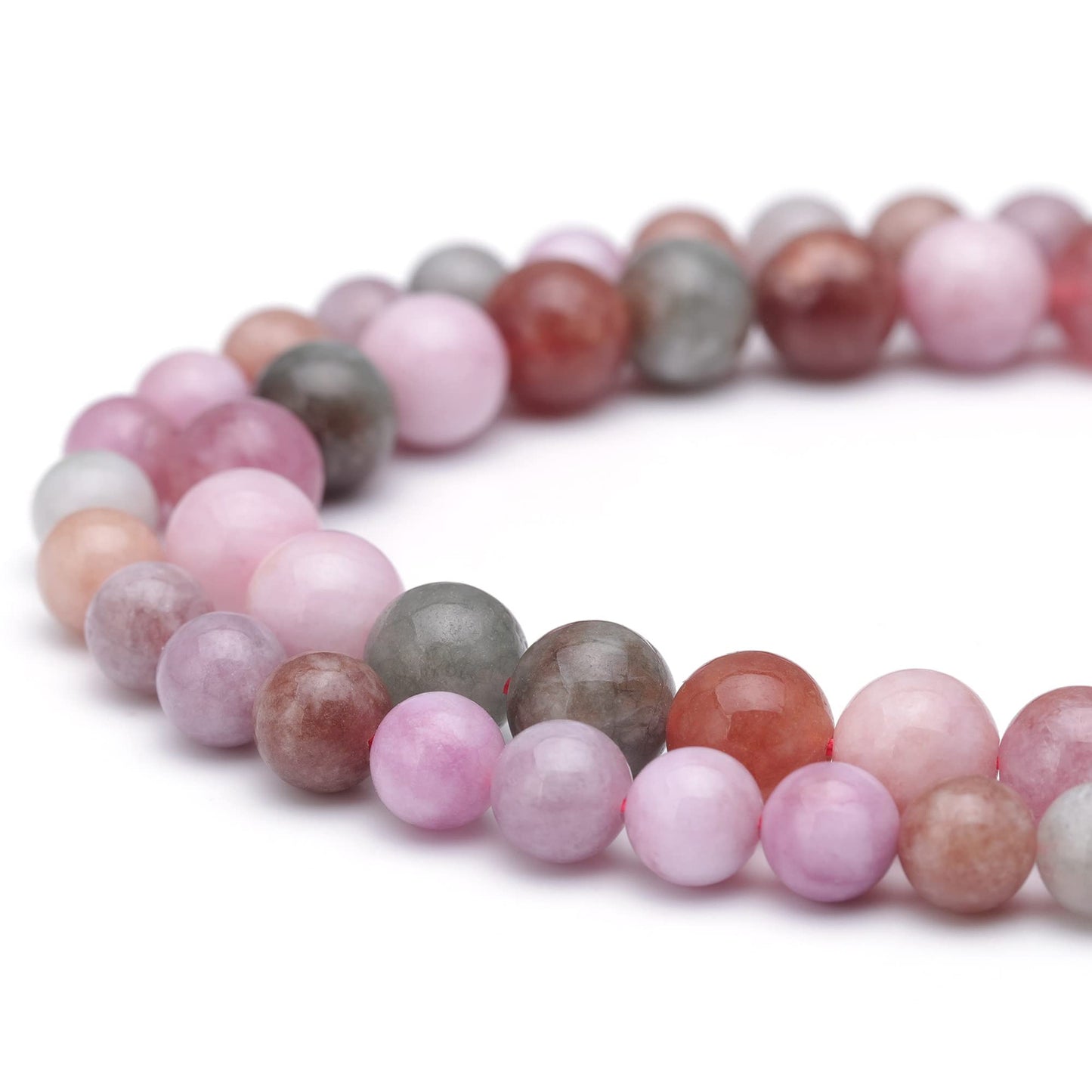 Youngbling Natural Gemstone Beads for Jewelry Making,8mm Rainbow Stone Jade Polished Round Smooth Stone Beads,Genuine Real Stone for Bracelet Necklace 15 Inch(Rainbow Stone,8mm)