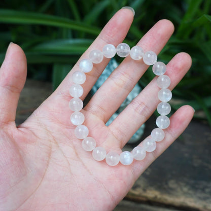 10MM Moonstone Bracelet for Men Women | Fits for 7.5-8" Wrist | Natural Crown Chakra Crystal Gemstones for Relationship & Love | Come with Gift Box & Velvet Pouch
