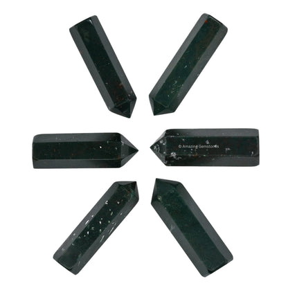 Amazing Gemstone Bloodstone Crystal Points Bulk Healing Crystals and Stones - Pack of 3 Single Terminated Healing Wand Point Bulk Crystals for Crafts, Crystal Grid, DIY Work - Premium Crystals