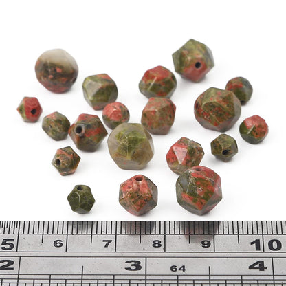BEADIA Faceted Natural Unakite Stone Round Beads 6mm 36cm/Strand for Jewelry Making