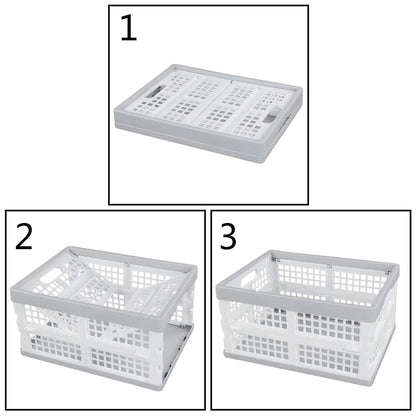 Vababa 3-Pack Plastic Stackable Collapsible Storage Crate, 15 L Stacking Folding Storage Basket