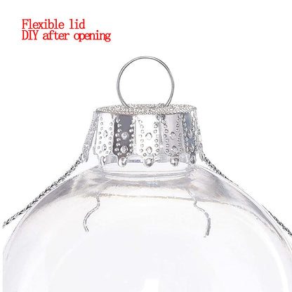 12 Pcs DIY Clear Plastic Fillable Balls Ornament, 2.36Inch Christmas Balls for Christmas, Halloween, Birthday, Wedding Decor, Crafts Decorations (60 mm)