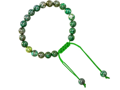 Amazing Gemstone Emerald Bracelet for Women Men's Gifts - Protection Healing Crystal Bracelet - 8mm Gemstone Beaded Adjustable Bracelet Pulseras Para Hombres Mujer Stocking Stuffers