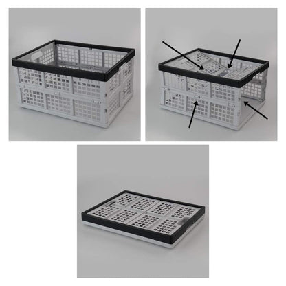 Jekiyo 34-Liter Folding Crates Storage, Collapsible Container Plastic, Set of 1