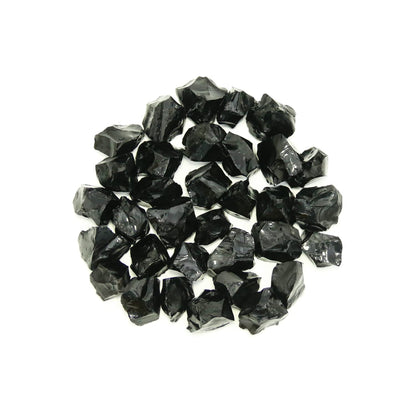 Black Obsidian Stones Crystal Bulk, Raw White Quartz Crystal Stones for Wicca, Reiki, and Energy Healing Crystals, Witchcraft Supplies, Rocks for Tumbling, Calcite Crystal, Hypnotic Gems(1 Lb)