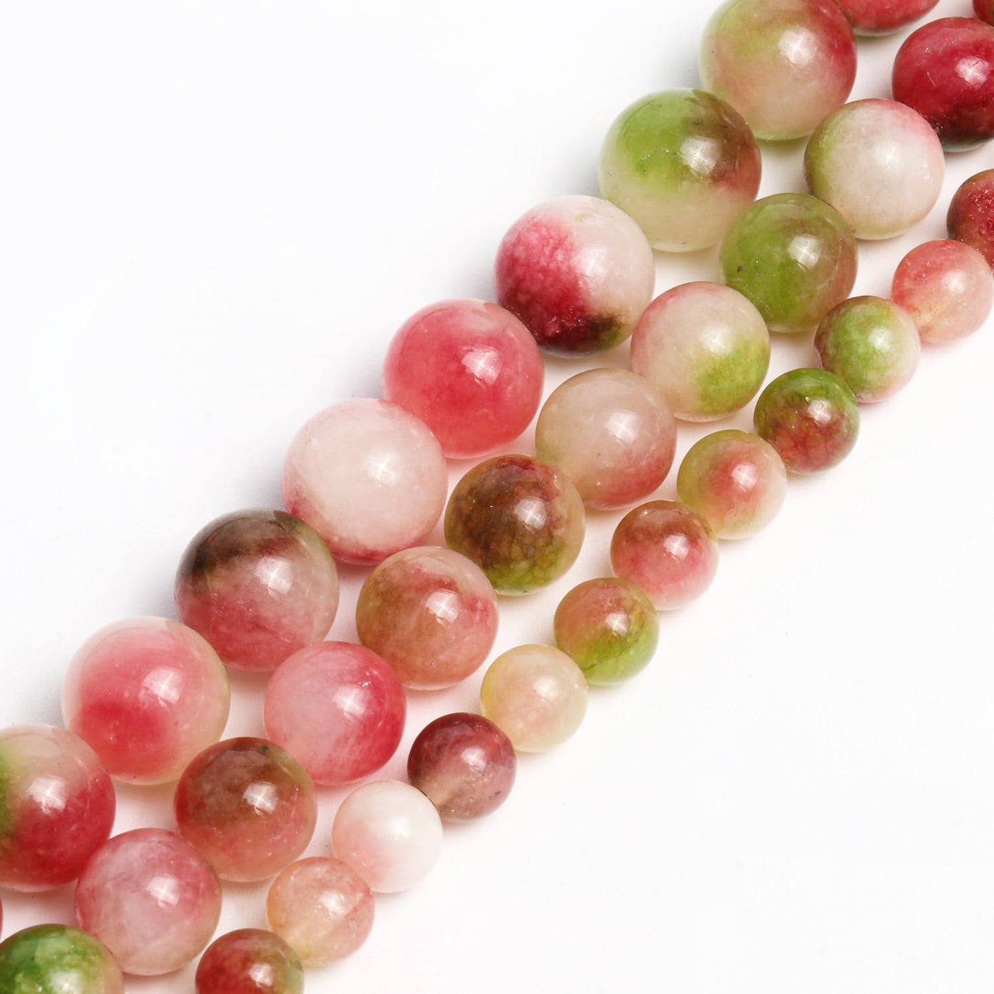 NITOPUPU 10mm 37pcs Watermelon Tourmaline Natural Stone Beads for Jewelry Making Supplies, Round Crystal Beads for Bracelets Necklace DIY Crafts