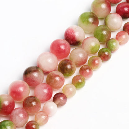 NITOPUPU 10mm 37pcs Watermelon Tourmaline Natural Stone Beads for Jewelry Making Supplies, Round Crystal Beads for Bracelets Necklace DIY Crafts