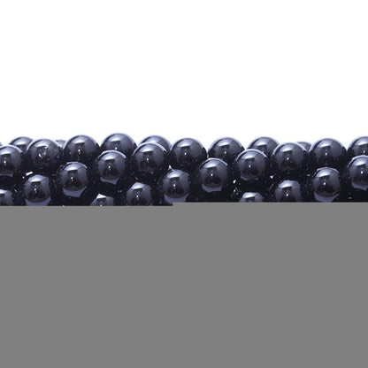 Filluck Natural Stone Beads 8mm Black Polished Round Smooth Agates Gemstone Beads for Jewelry Making 15 Inch(Black Onyx,8mm)