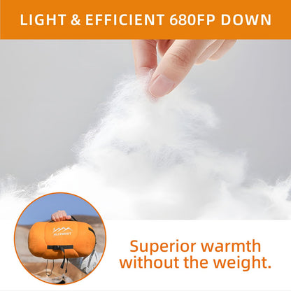 HLITMOUT 3-in-1 Down Sleeping Bag,Rectangular Lightweight Blanket Sleeping Bag for Adults,Teens Camping Hiking and Backpacking Outdoor and Indoor