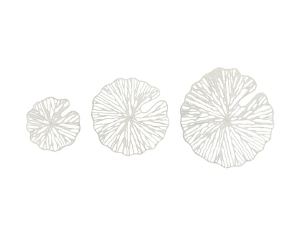 Creative Co-Op Handmade White Coral Shaped Paper & Metal Wall Décor (Set of 3 Sizes)